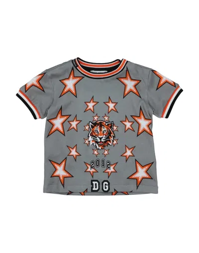Dolce & Gabbana Babies'  Newborn Boy T-shirt Grey Size 3 Cotton, Elastane