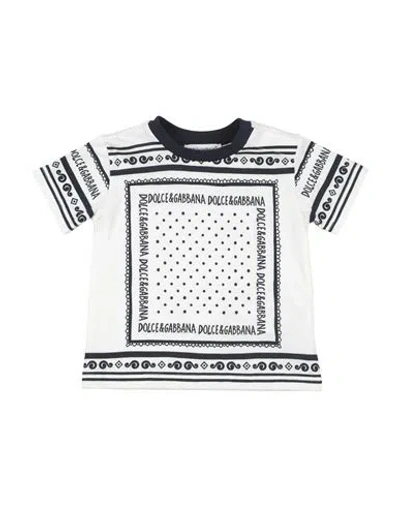 Dolce & Gabbana Babies'  Newborn Boy T-shirt White Size 3 Cotton