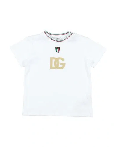 Dolce & Gabbana Babies'  Newborn Boy T-shirt White Size 3 Cotton, Viscose, Polyester, Elastane