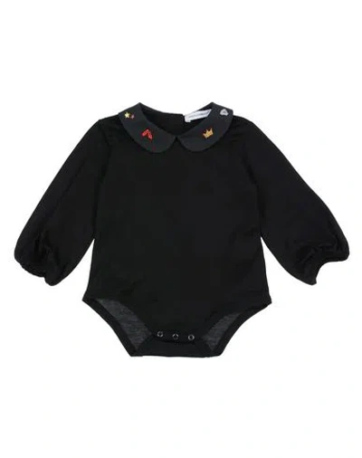 Dolce & Gabbana Newborn Girl Baby Bodysuit Black Size 3 Cotton