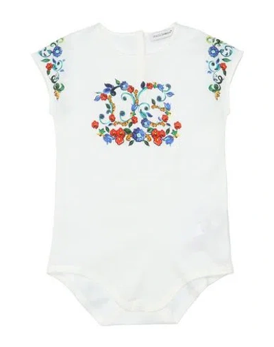 Dolce & Gabbana Newborn Girl Baby Bodysuit White Size 3 Cotton