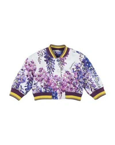 Dolce & Gabbana Babies'  Newborn Girl Jacket Purple Size 3 Cotton, Elastane