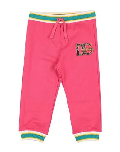 Dolce & Gabbana Babies'  Newborn Girl Pants Fuchsia Size 3 Cotton, Polyester, Acetate, Silk In Pink