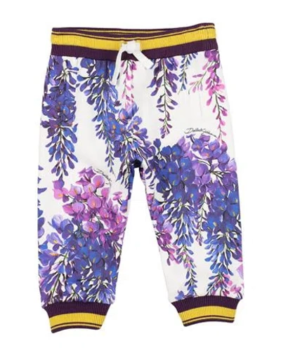 Dolce & Gabbana Babies'  Newborn Girl Pants Purple Size 3 Cotton In Multi