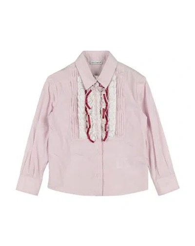 DOLCE & GABBANA DOLCE & GABBANA NEWBORN GIRL SHIRT PINK SIZE 3 COTTON, POLYESTER, POLYAMIDE