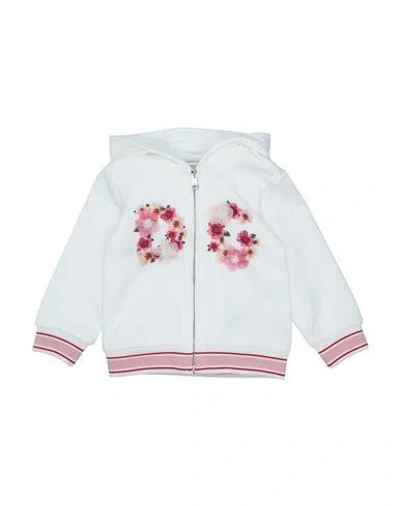 Dolce & Gabbana Babies'  Newborn Girl Sweatshirt White Size 3 Cotton, Silk, Metallic Fiber, Elastane