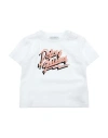 DOLCE & GABBANA DOLCE & GABBANA NEWBORN GIRL T-SHIRT WHITE SIZE 3 COTTON, POLYURETHANE