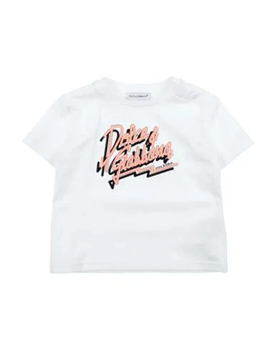 Dolce & Gabbana Babies'  Newborn Girl T-shirt White Size 3 Cotton, Polyurethane