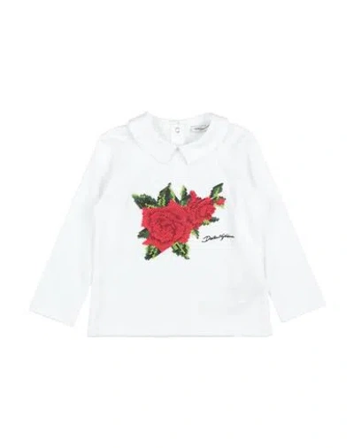 Dolce & Gabbana Babies'  Newborn Girl T-shirt White Size 3 Cotton, Viscose