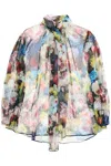 Dolce & Gabbana All-over Floral-patterned Pussy-bow Blouse In Multicolor