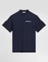 Dolce & Gabbana Non-stretch Linen Shirt With Dolce&gabbana Logo In Blue