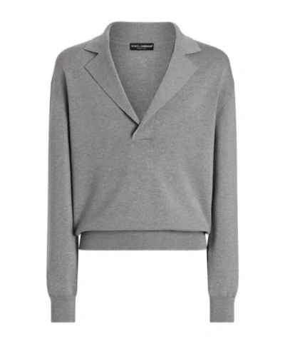DOLCE & GABBANA DOLCE  GABBANA DG EMBROIDERED V-NECK SWEATER