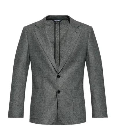 Dolce & Gabbana Notched Lapel Single-breasted Jacket In Gray