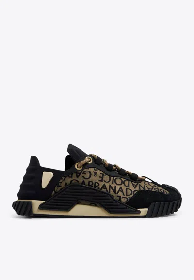 Dolce & Gabbana Ns1 Dg-print Low-top Sneakers In Black