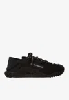 Dolce & Gabbana Ns1 Lace-up Canvas Sneakers With Lace Detail In Black