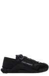 Dolce & Gabbana Ns1 Lace-up Canvas Sneakers With Lace Detail In Nero/nero