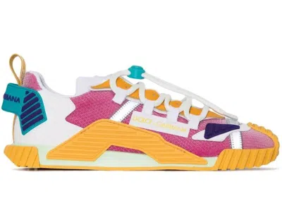 Pre-owned Dolce & Gabbana Ns1 Low Top Hot (women's) Sneakers In Pink/orange/white