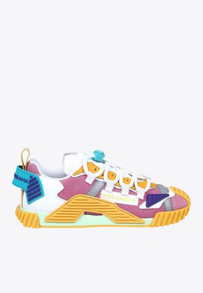 Dolce & Gabbana Ns1 Low-top Sneakers With Raised-logo In Pink