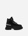 Dolce & Gabbana Logo-print Leather Ankle Boots In Black