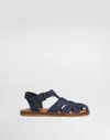 Dolce & Gabbana Nubuck Sandals With Dg Logo In Blue