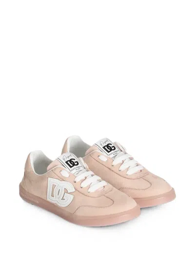 Dolce & Gabbana Kids' Nubuck Sneakers In Pink