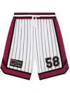 Dolce & Gabbana Number-patch Pinstripe Shorts In White