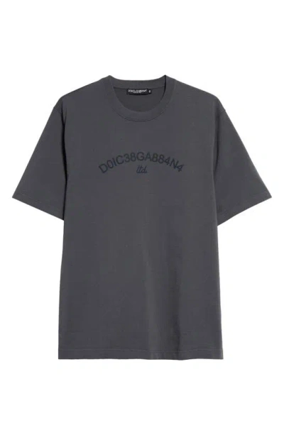 Dolce & Gabbana Numeric Logo Cotton Graphic T-shirt In Grigio