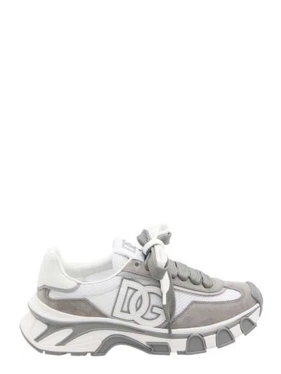 DOLCE & GABBANA NYLON AND CALFSKIN SNEAKERS WITH DG PATCH: