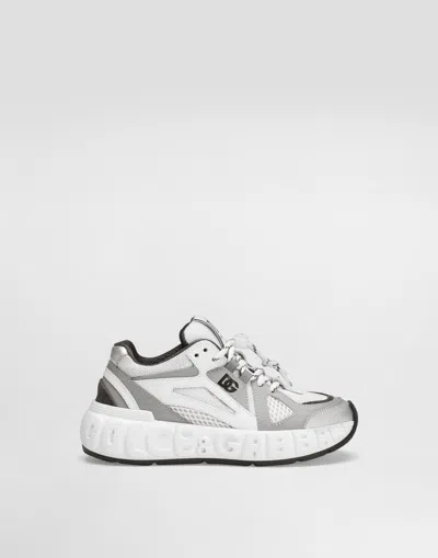 Dolce & Gabbana Kids' Nylon And Mesh Sneakers In Multi