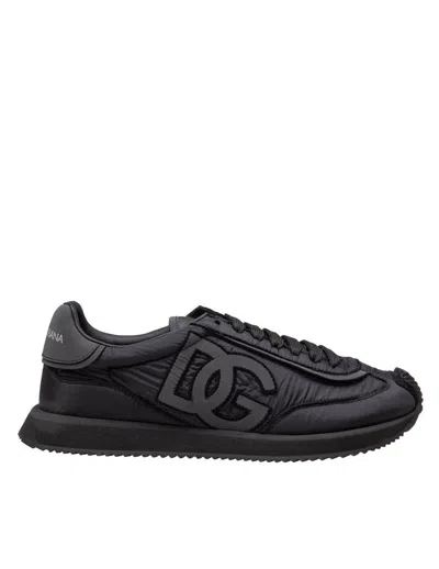 Dolce & Gabbana Nylon And Suede Sneakers In Black