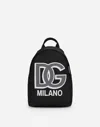 Dolce & Gabbana Logo-patch Gabardine-weave Backpack In Black