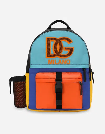 Dolce & Gabbana Kids' Nylon Backpack In Multi