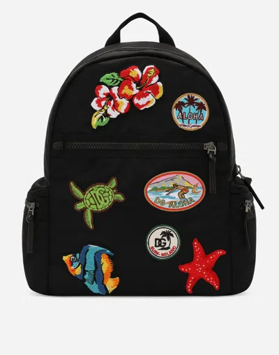 Dolce & Gabbana Kids' Nylon Backpack In Black