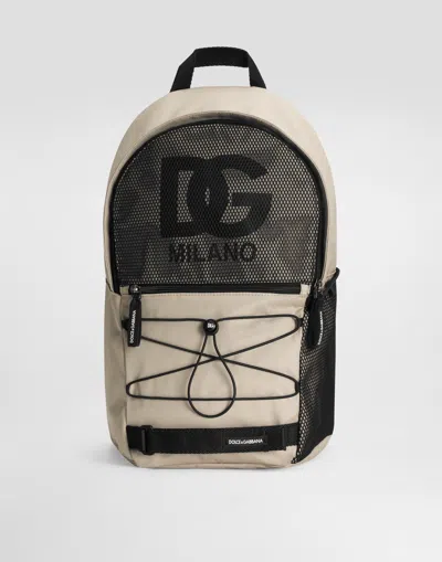 Dolce & Gabbana Nylon Backpack With Dg Logo In White