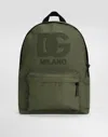 Dolce & Gabbana Nylon Backpack With Dg Patch In Green