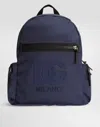 Dolce & Gabbana Nylon Backpack With Dg Rubber Patch In Blue