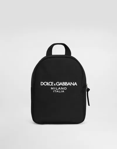 Dolce & Gabbana Nylon Backpack With Dolce&gabbana Logo In Black