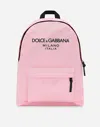 Dolce & Gabbana Nylon Backpack With Dolce&gabbana Logo In Pink