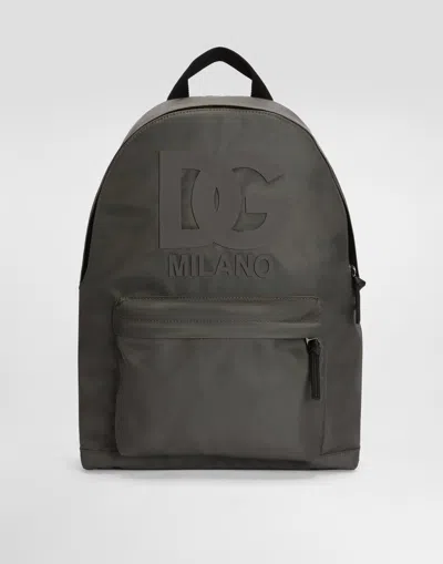 Dolce & Gabbana Kids' Nylon Backpack With Logo In Black