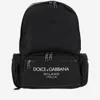 Dolce & Gabbana Nylon Backpack With Logo In Black