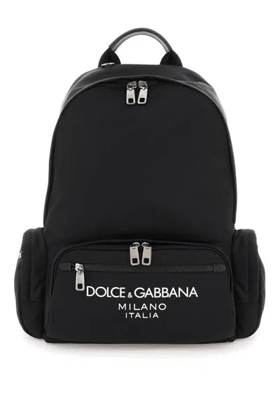 DOLCE & GABBANA NYLON BACKPACK WITH LOGO