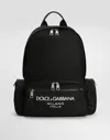 Dolce & Gabbana Nylon Backpack With Logo In Black