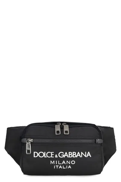 Dolce & Gabbana Nylon Belt Bag In Black