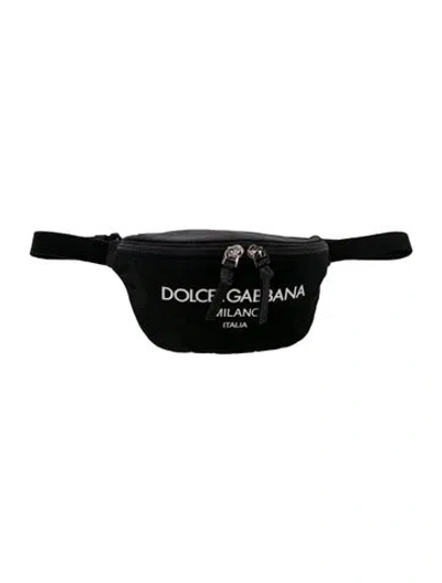 Pre-owned Dolce & Gabbana Nylon Belt Bag In Black