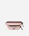 Dolce & Gabbana Nylon Belt Bag With Logo Print In Pink