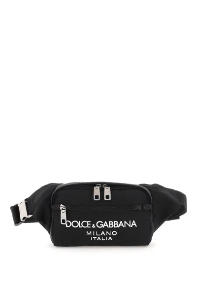 Dolce & Gabbana Nylon Beltpack Bag With Logo In Black