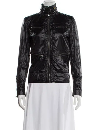 Pre-owned Dolce & Gabbana Nylon Biker Jacket In Black