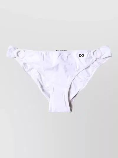 Dolce & Gabbana Nylon Bikini Bottom Beachwear Ring Detail In White