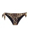 Dolce & Gabbana Bikini Bottom Brown Leopard Print Swimsuit Swimwear