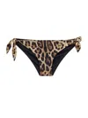 Dolce & Gabbana Bikini Bottom Brown Leopard Print Swimsuit Swimwear In Spotted